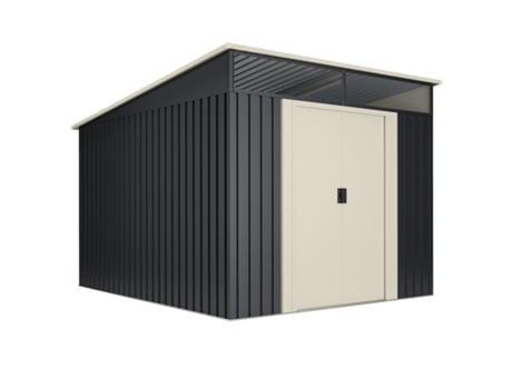 Abrigo de Metal WASABI Metálico 7,6m² 238x322x202 cm Claraboia Em Policarbonato Porta de Correr Dupla