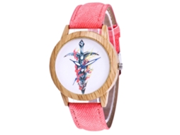Reloj De Pulsera Analógico De Cuarzo Con Correa De Pu Para Mujeres Zhoulianfa Rosado