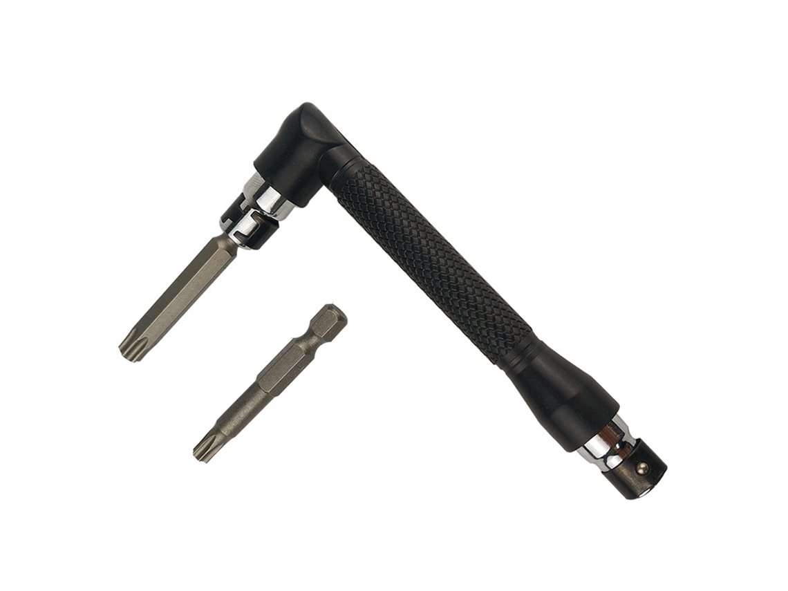 Ferramenta Manual Chave De Tubo De Duas Cabeças Em L Com Cabo Hexagonal 1/4 E Adaptador De Parafusadeira De 90 Graus