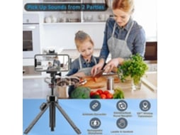 Microfone de lapela sem fio com redução de ruído, USB-C, para iPhone, iPad, Android, com 2 unidades AQUAFORGE