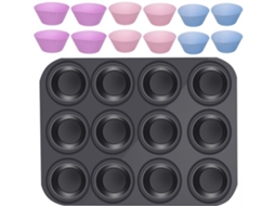Bandeja de silicone para cupcakes, 12 moldes ZYBLSSBB