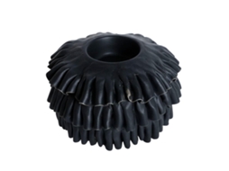 Porta velas Ruffle Preto 12 Cm BRILVIBERA