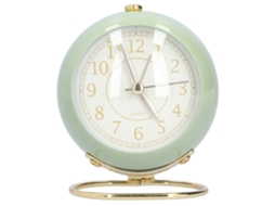 Relógio De Quarto Laxiscreed Com Luz Ambiente, Base Circular De Vidro Verde Oliva E Movimento De Quartzo