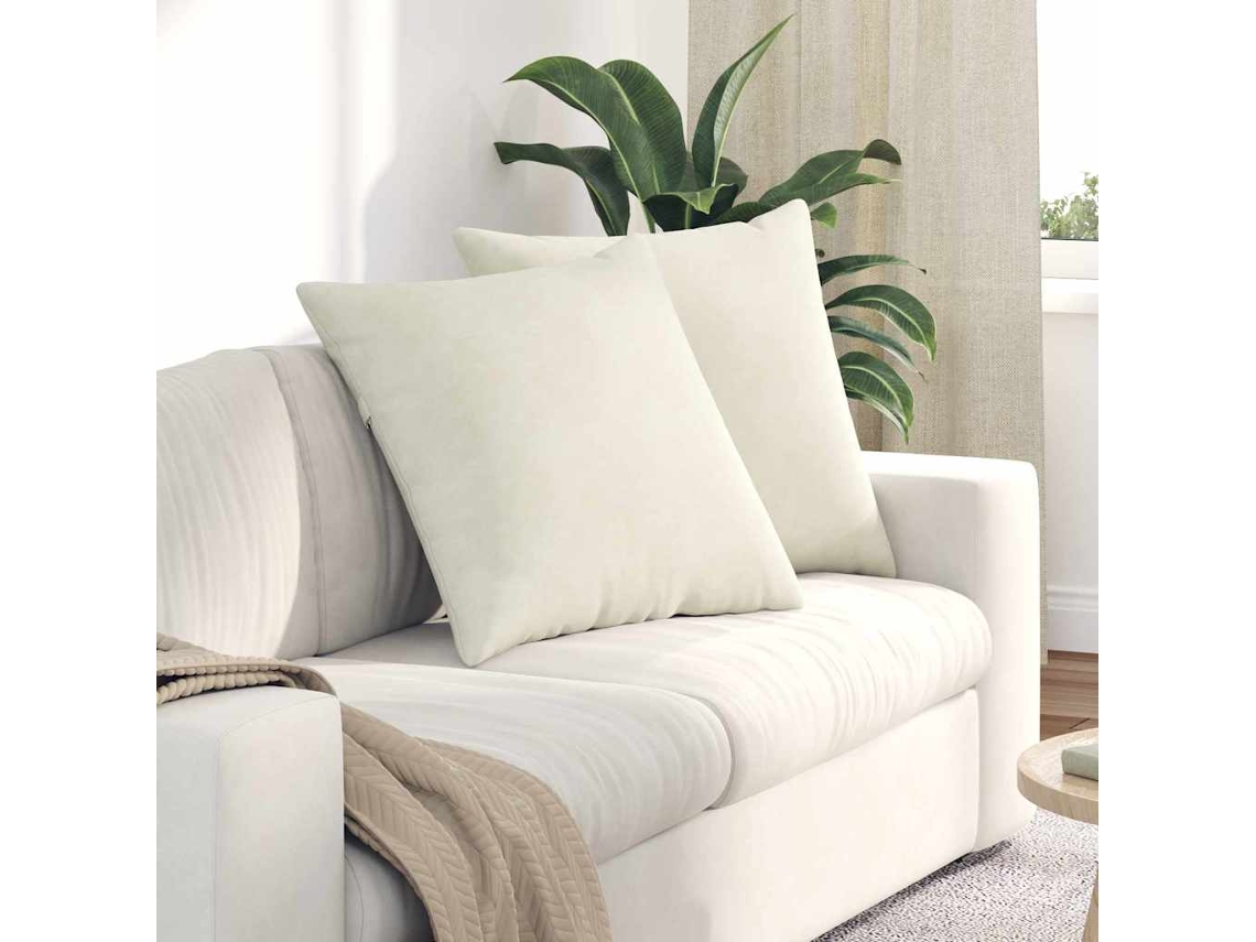 Vidaxl Travesseiros De Sofá 2 Pcs Creme 80 X 80 Cm