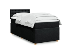 Vidaxl Cama com Molas/colchão 90x190 Cm Tecido Preto