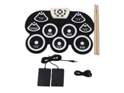 Mali conjunto de Bateria Eletrônica Enrolável Silicone Macio com Pedal, Pad de Prática À Prova D'água