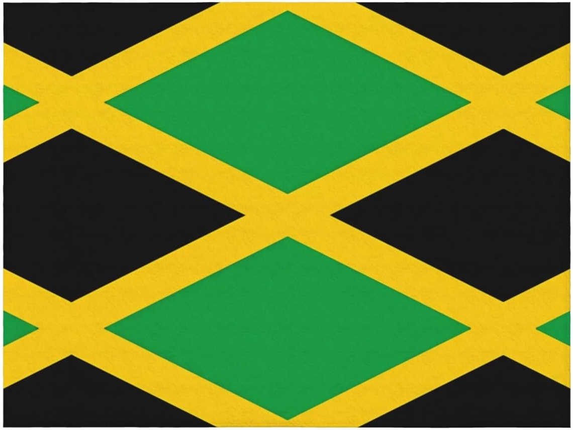 Manta de Flanela Ultramacia Phayah com Estampa da Bandeira Jamaica Ideal para Sofá Cama Sala Estar Escritório