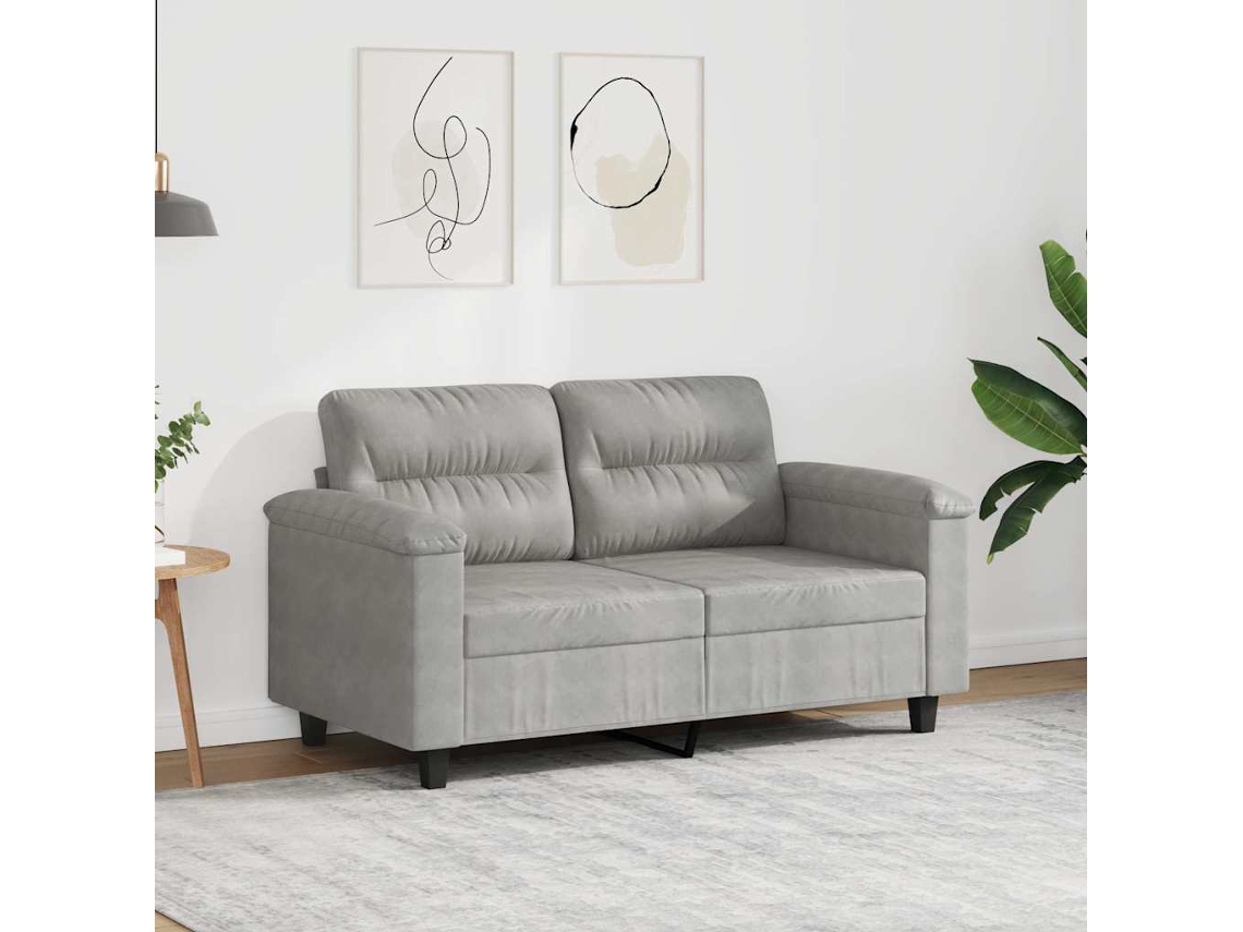 Vidaxl Sofá De 2 Lugares 120 Cm Tecido De Microfibra Cinzento-claro