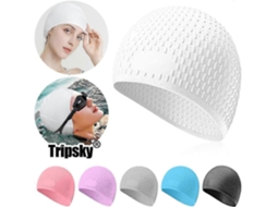 Rebe-gorros De Natação Para Mulheres De Cabelo Longo Impermeáveis De Silicone Duráveis Elásticos Antideslizantes Blanco