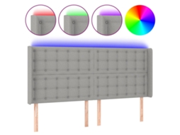 Led Headboard, Led Headboards Vidaxl Cinzeto Tecido (203 X 16 X 118/128 Cm)