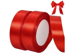 Rolos De Fita De Cetim Vermelha 25 Mm X 22 Metros, Fita Para Presentes, Decoração, Artesanato, Laços De Cabelo, Buquê Nupcial