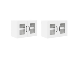 Conjunto de 2 Armários de Cozinha com Prateleira Branco 60x31x40 cm MAISON EXCLUSIVE