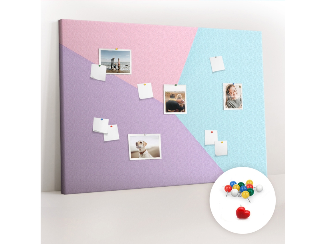 Painel De Cortiça Para Parede Padrão Em Tons Pastel Para O Corredor Espelharte (140x100 Cm)