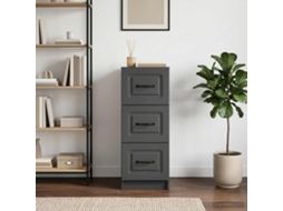 Vidaxl Gabinete De Gavetas Preto 33 X 34,5 X 87 Cm