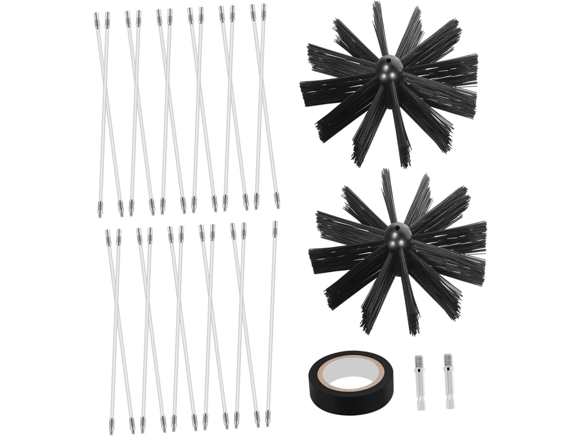 Kit De Limpeza Chaminés Com 2 Cabeçotes 6 Polegadas