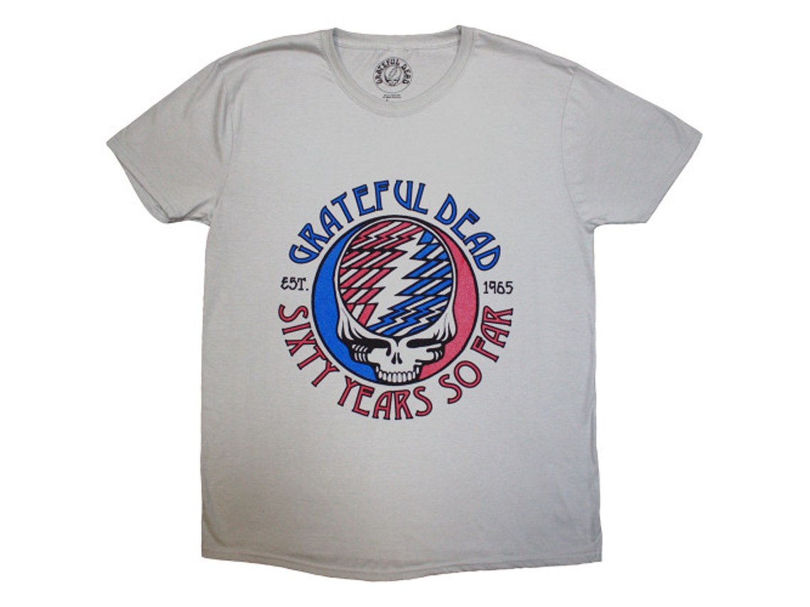 Rockinstone Grateful Dead 'stealie 60' (grey) T-shirt Unisex--xl