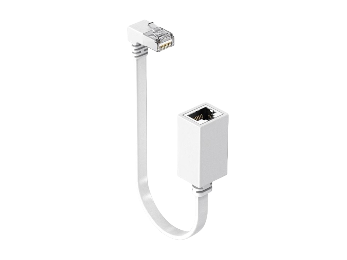 Cabo De Extensão Ethernet Cat7 Com Conector Rj45 Macho Para Fêmea Em Ângulo De 90 Graus Aquaforge