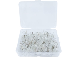 100 alfinetes transparentes para caixas de avisos, cortiça tachinhas para exibir avisos, fotos e boletins.
