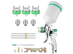 Pistola de pintura pneumática HVLP de alta pressão com 3 bicos 1.4/1.7/2.0mm 600cc | S/MARCA