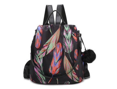Mochila de Mulher OLIVIA WONG Antirroubo Impermeável Convertível Pompom Alça Decorativa Removível