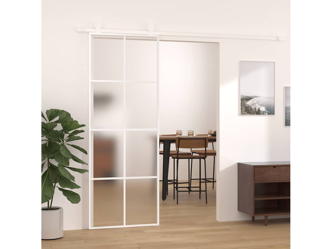 Vidaxl Porta Deslizante Em Vidro Esg Fosco E Alumínio 76x205 Cm Branco