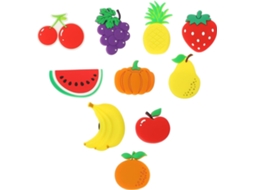 Conjunto De 10 Ímãs Silicone Para Geladeira, Com Design Criativo De Frutas Adesivos Magnéticos Para Decoração E
