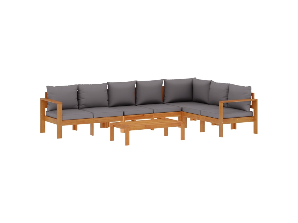 Conjunto de 5 Sofás de Jardim com Almofadões Acácia Maciça MAISON EXCLUSIVE