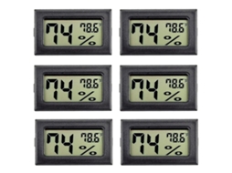 Kit Com 6 Mini Higrômetros Para Ambientes Internos - Medidor De Umidade Higrômetro Digital Com Termômetros E Medidores De Umidade () Para G