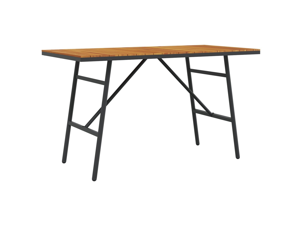Conjunto 1 Mesa De Jantar Vidaxl Castanho Madeira De Acácia Maciça (110 X 55 X 61,5 Cm)