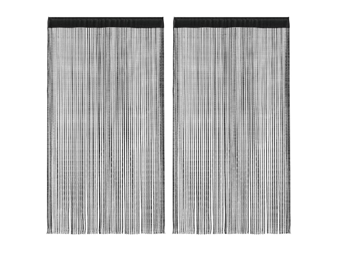 Vidaxl Cortinas De Fios 2 Pcs 140x250 Cm Preto