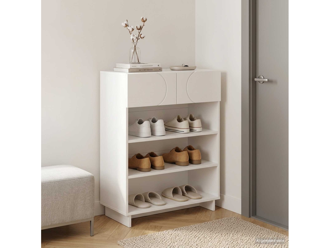 Vidaxl Sapateira 73 X 38 X 87,5 Cm Madeira Processada Branco
