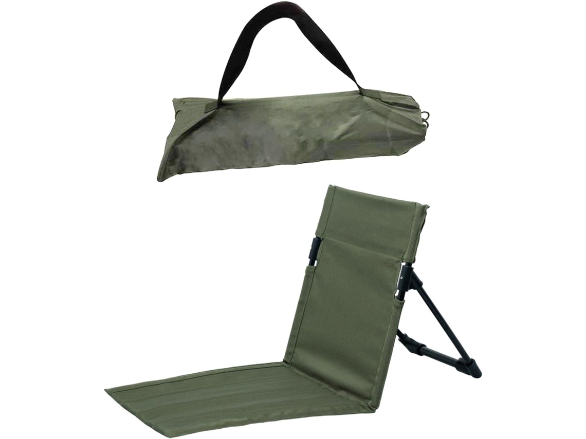 Cadeira de praia dobrável com encosto AQUAFORGE, resistente, portátil, verde, ideal para caminhadas, camping e praia