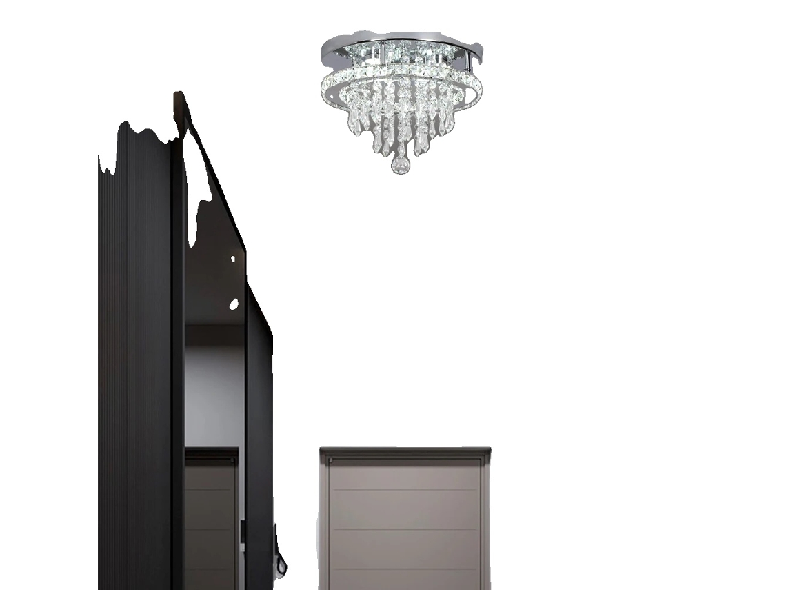 Lã¢mpada De Teto Led 30cm Cromada 29w 2 Luzes Dimerizã¡vel Remoto Oem