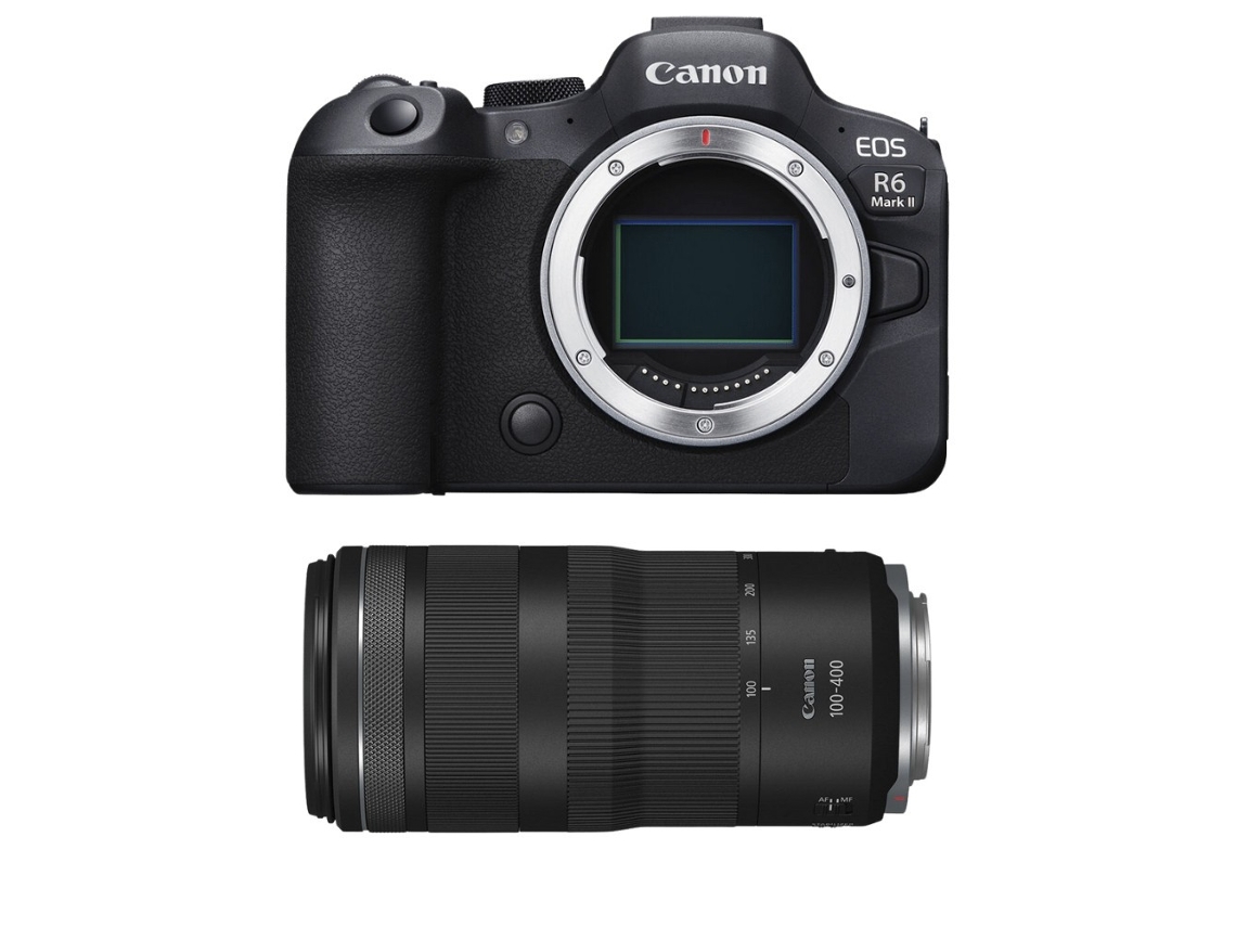 Eos R6 Mark Ii + Rf 100 400mm F/5.6 8 Is Usm Máquina Fotográfica Híbrida Full frame + Ebook “20 Dicas para Fotos Que Impressionam” CANON