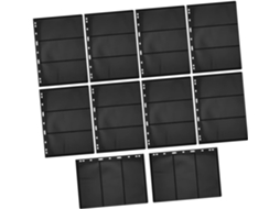 Ukcoco 10 Feuilles Intérieures Noires Double Face Pet Design À Feuilles Mobiles 9 Trous - 3 Rangées