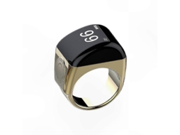 Anel Inteligente Com Estojo De Carregamento, Contador Digital À Prova D'água, Visor No Aplicativo, 5 Alertas De Horário De Oração, Dourado, 20 Mm