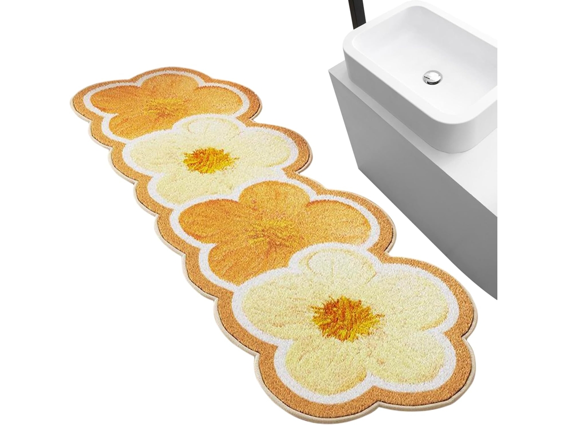Tapete De Banho Floral Genérico Tapete Antiderrapante 120x50 Cm - Tapete De Banho Lavável E Absorvente - Para Cozinha,