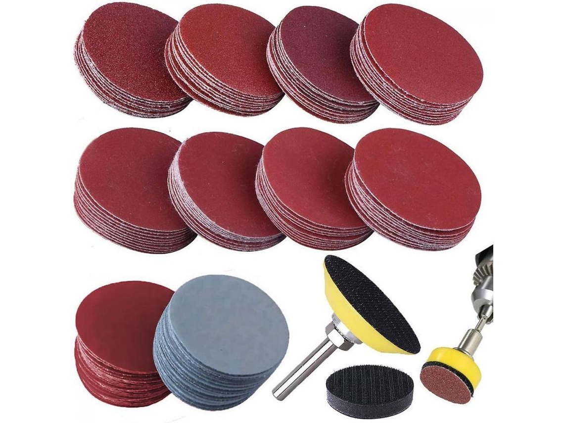 Kit De Discos De Lijado Com 100 Folhas De Areia E Almofadas Esponja, Granulações 80-3000, Tamanho 50mm