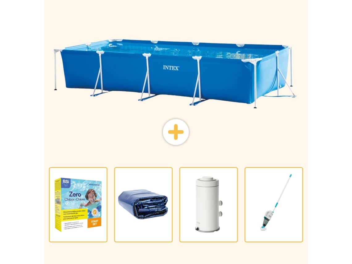 Intex Piscina Com Estrutura Retangular - 450x220x84 Cm - 5-peças S22