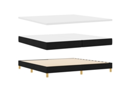 Estrutura De Cama Modern Button Tufted Vidaxl Preto Fabric (200 X 200 Cm)