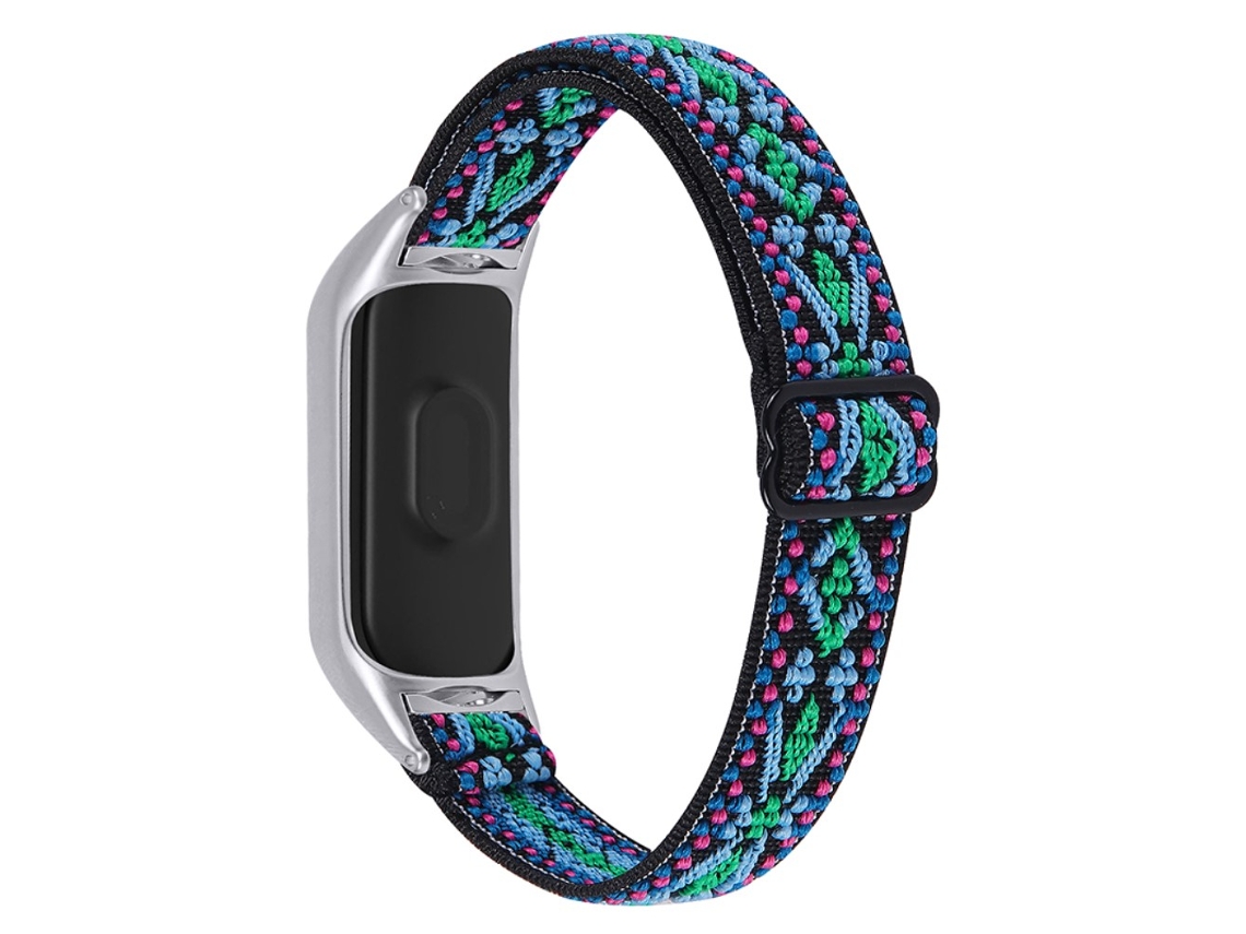 Bracelete de Nylon Elástico Trançado Ajustável para Xiaomi Mi Band 5/6 Estilo 19