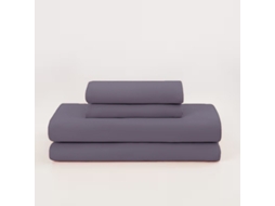 Conjunto Lençóis 4 Peças Lençol De Baixo 120x200*26cm Lençol De Cima 206x240cm 2 Fronhas 75x50cm Poliéster Cinza Escuro Hexinyigjly