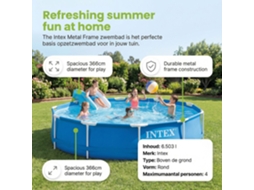 Intex Piscina Com Estrutura Redonda - 366x76 Cm - 7-peças S18