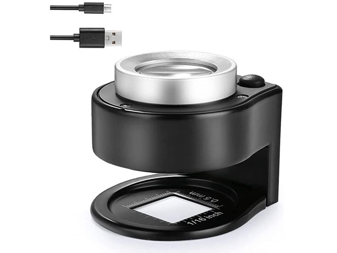 Lupa De Aumento 30x Com 6 Luzes Led, Lupa Portátil Recarregável De Metal Para Joalheiros, Lupa Com Luz. Aquaforge