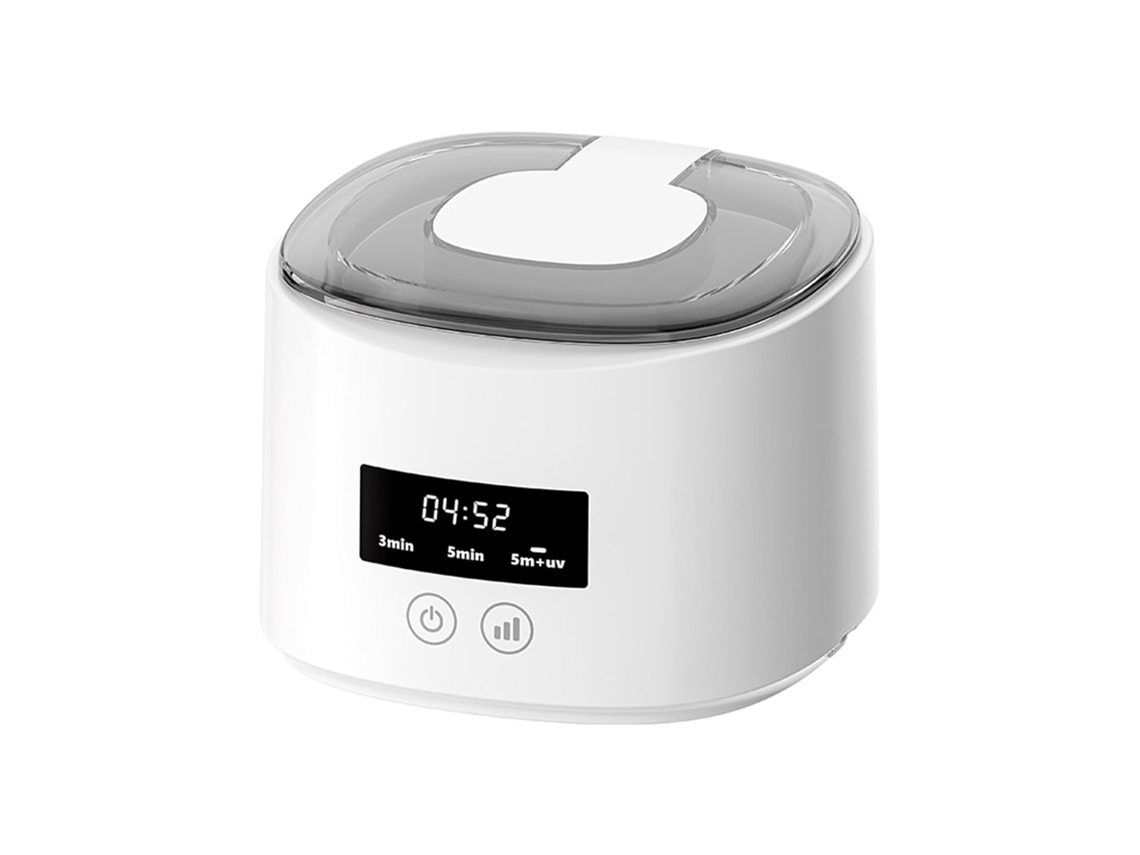 Limpador Ultrassônico De Dentaduras, Máquina De Limpeza Ultrassônica De Dentaduras 55khz 380ml, Baixo Ruído Para Joias (branco)