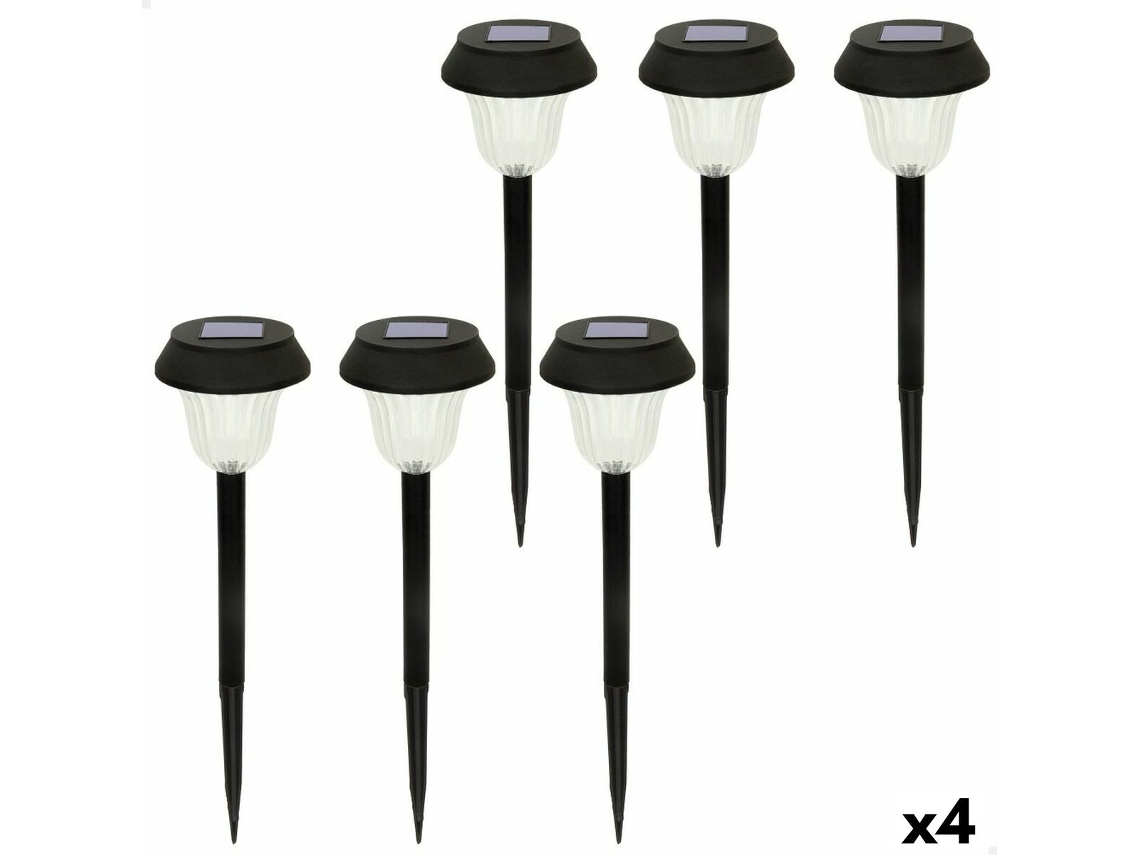 Conjunto de Estacas Solares de Jardim AKTIVE 6 Peças Aço Inoxidável Plástico 10 X 38 X 10 Cm 4 Unidades