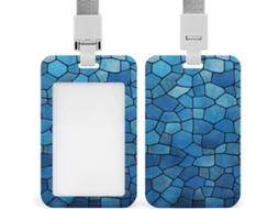Porta Crachá, Com Design Em Azulejo Azul, Em Plástico Resistente, Cartões De Identificação, Cartões De Proximidade
