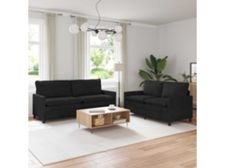 Vidaxl Conjunto De Sofás 2 Pcs Preto Veludo