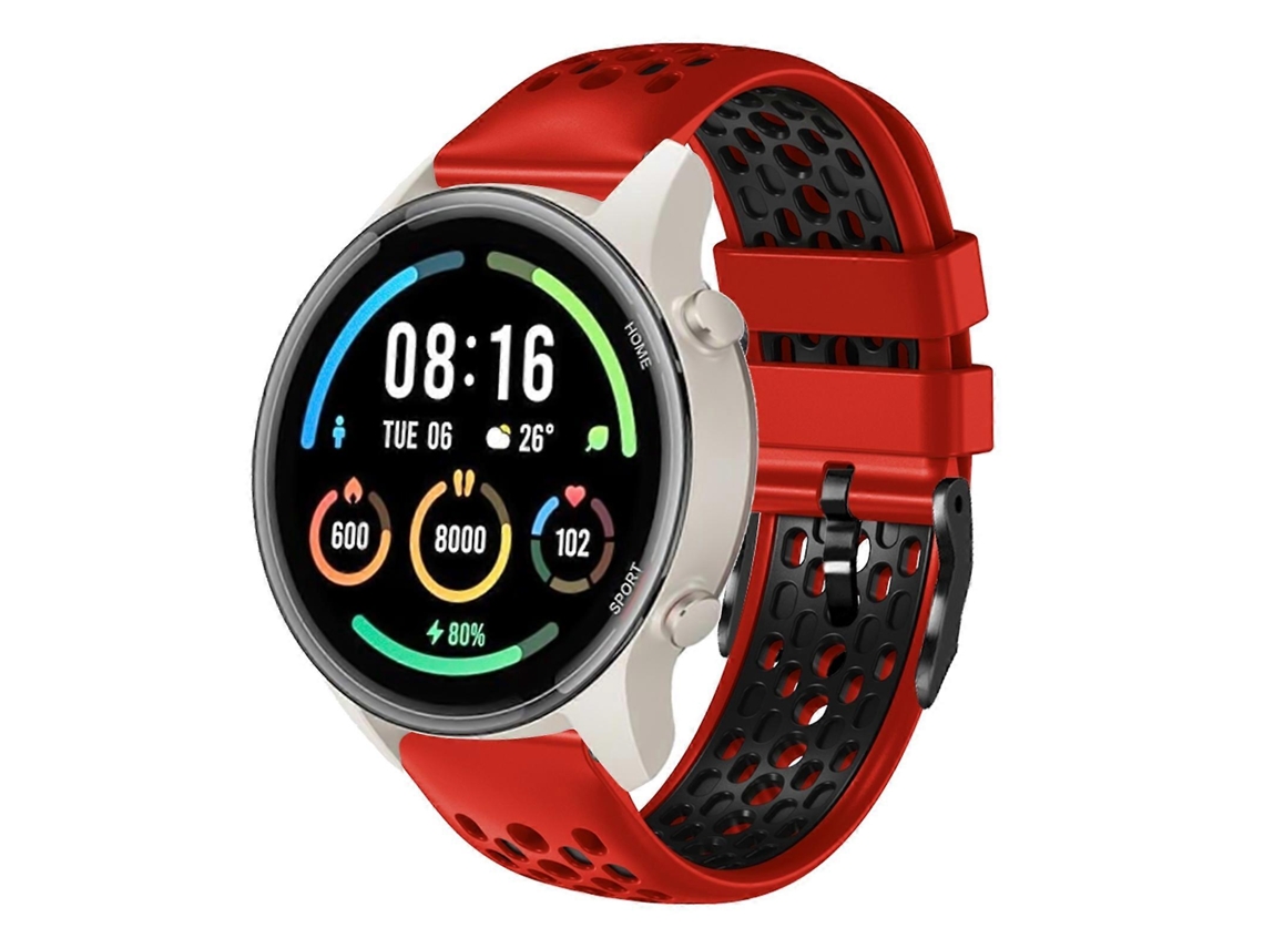 Pulseira De Silicone Respirável Bicolor Para Xiaomi Mi Watch Sport 22mm