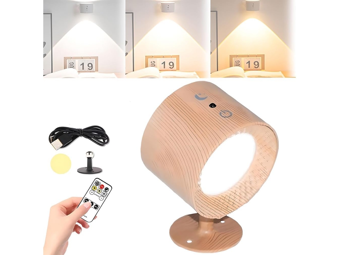 Luminária De Parede Led, Ajustável Em 360°, Recarregável Via Usb, Com